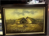 Original oil on canvas, Farm with Daisies