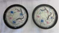 Antique Double Dragon Oriental Plates