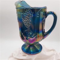 Indiana Carnival Glass Harvest Grapes Tall Pitcher