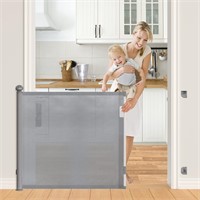 Retractable Baby Gate  Grey  34x54 inches