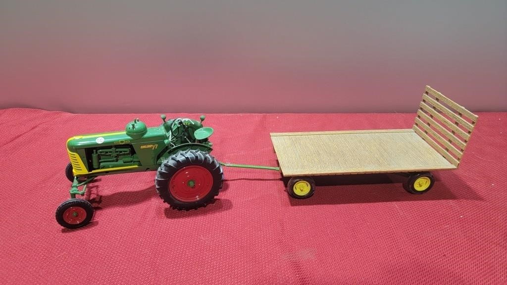 Diecast Oliver tractor and Diecast wagon