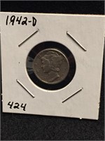 1942-D Silver Mercury Dime