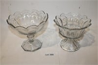 (2) Glass Raised Centerpieces/Bowls