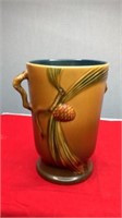 Roseville Pottery Pine Cone Vase Brown 704-7