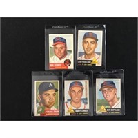 5 1953 Topps Baseball Cards High Grade