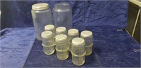 (6) Assorted Vintage Glass Containers w/ Metal