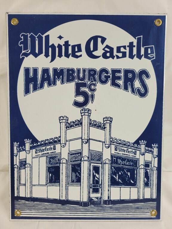 White Castle Hamburgers Porclainized Metal Sign!