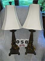 Matching table lamps, 30" tall