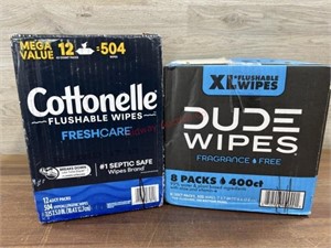 Dude wipes & cottonelle flushable wipes
