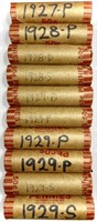 (10) Rolls 1920's Wheat Cent Penny Lot