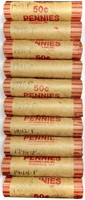 (10) Rolls 1940's Wheat Cent Penny Lot