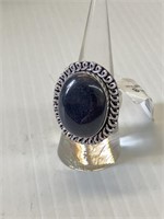 Ring size 8 Blue Sun Stone German Silver