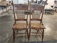(2) Vintage Victorian Pressed Back Chairs