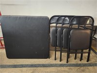 Black Folding Card Table w/ Chairs