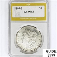1897-S Morgan Silver Dollar PGA MS62