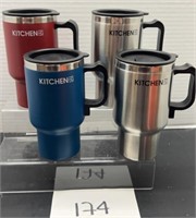 (4) kitchen hq coffee mugs
