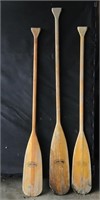 Lot of 3 canoe paddles