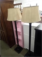 (2) Metal Floor Lamps w/ Shades-58"H