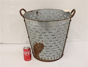 18" Rustic Antique Style Olive Bucket