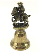 Vtg 5" Brass Mounted Soldier Ringing Bell