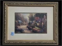 Thomas Kinkade Print On Paper. ‘Cobblestone Lane’