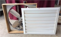 Building Exhaust Fan With Louver Vent