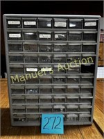 (59) SLOT METAL ORGANIZER WITH CONTENTS 12x18x6