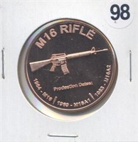 M16 Rifle One Ounce .999 Copper Round