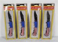 4 Flag Design Locking Knives