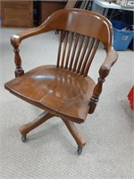 wood rolling office chair