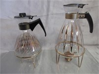 Vintage Mid Century Coffee Carafe's w/ Stands