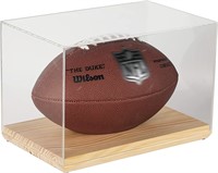 Acrylic Football Display Case with Wooden Base