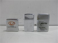 One Zippo & Two Lighters Tallest 2.5" Untested