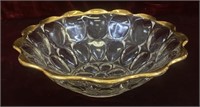Jeanette Pressed Glass Thumbprint Fruit Bowl