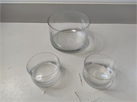 Clear Glass Bowls, 3 PC's