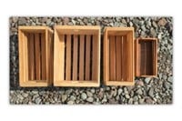 Hand Crafted Wooden Pine Slat Storage Boxes