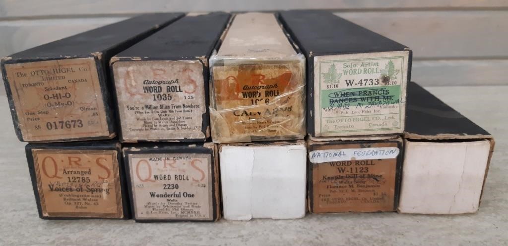 QRS Antique Piano Rolls lot