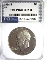 1974-S CN Ike PR70 DCAM LISTS $9000