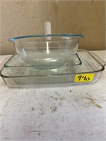 3 Pyrex Glass bowls