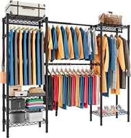 PASRLD Retractable Clothes Rack,Clothing Rack 6 Ti