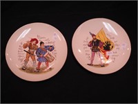 Two 8 1/2" German plates marked "geselzlich