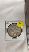 1923 D peace dollar