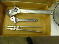 2 crescent wrenches and other