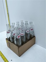 lot of 12 vintage 1960's pepsi bottles