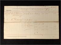 1878 Lafayette Muncie Bloomington RR Way-Bill