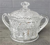 Vintage Crystal Cut Candy Dish With Lid