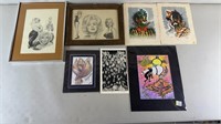 7pc Original Art & Prints w/ Marilyn Monroe