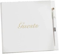 Darice Gold Etched Guest Book with Pen