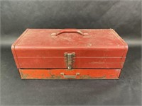 Vintage Red Metal Toolbox
