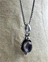925 Silver Amethyst Pendant Necklace